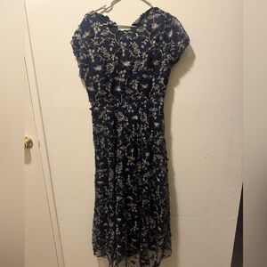 Embroidered Tulle Maxi Dress, Xl, new with tags